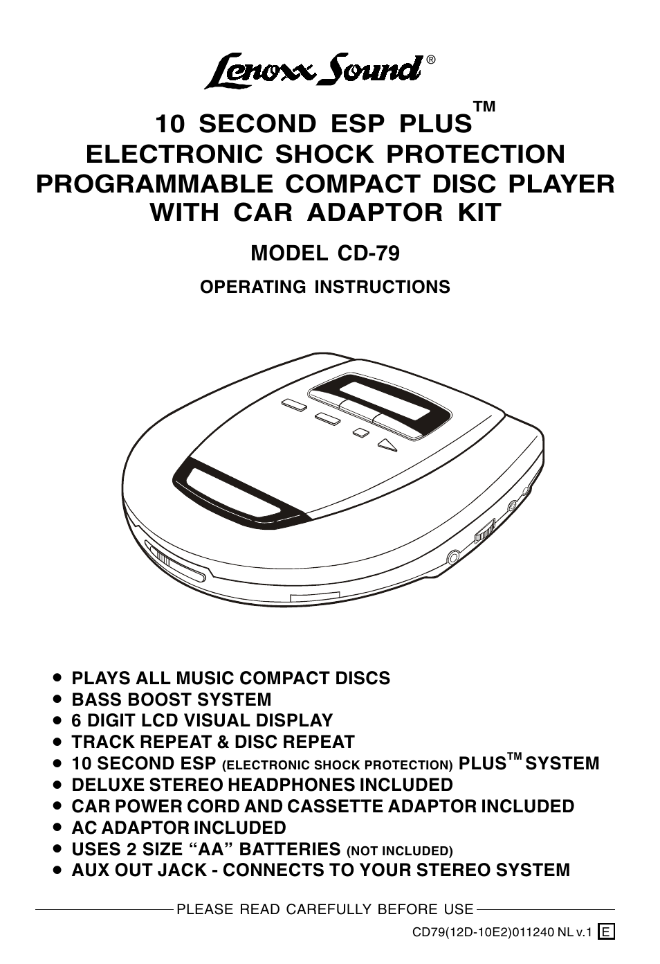 Lenoxx Electronics CD-79 User Manual | 16 pages