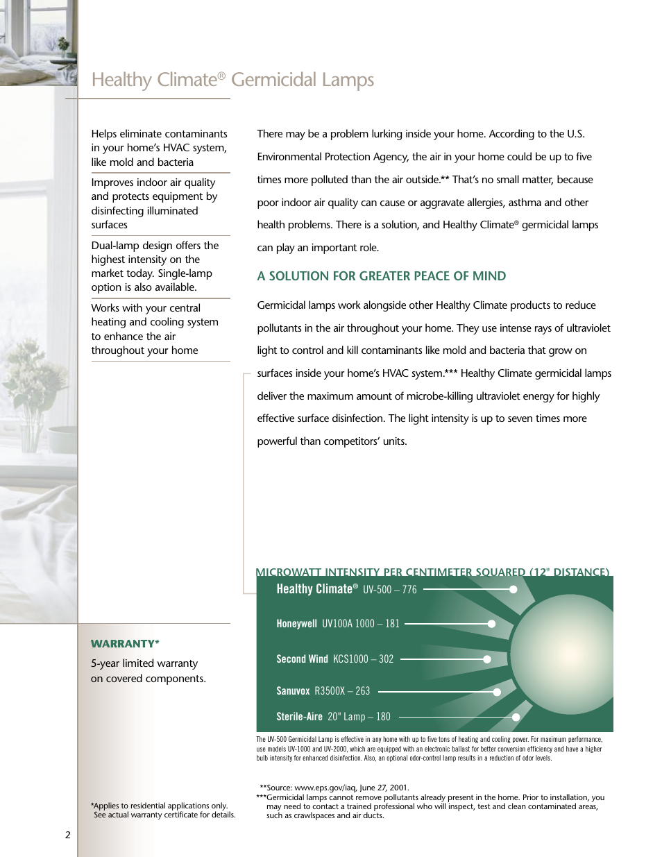 Healthy climate, Germicidal lamps | Lenoxx Electronics Germicidal Lamps None User Manual | Page 2 / 4