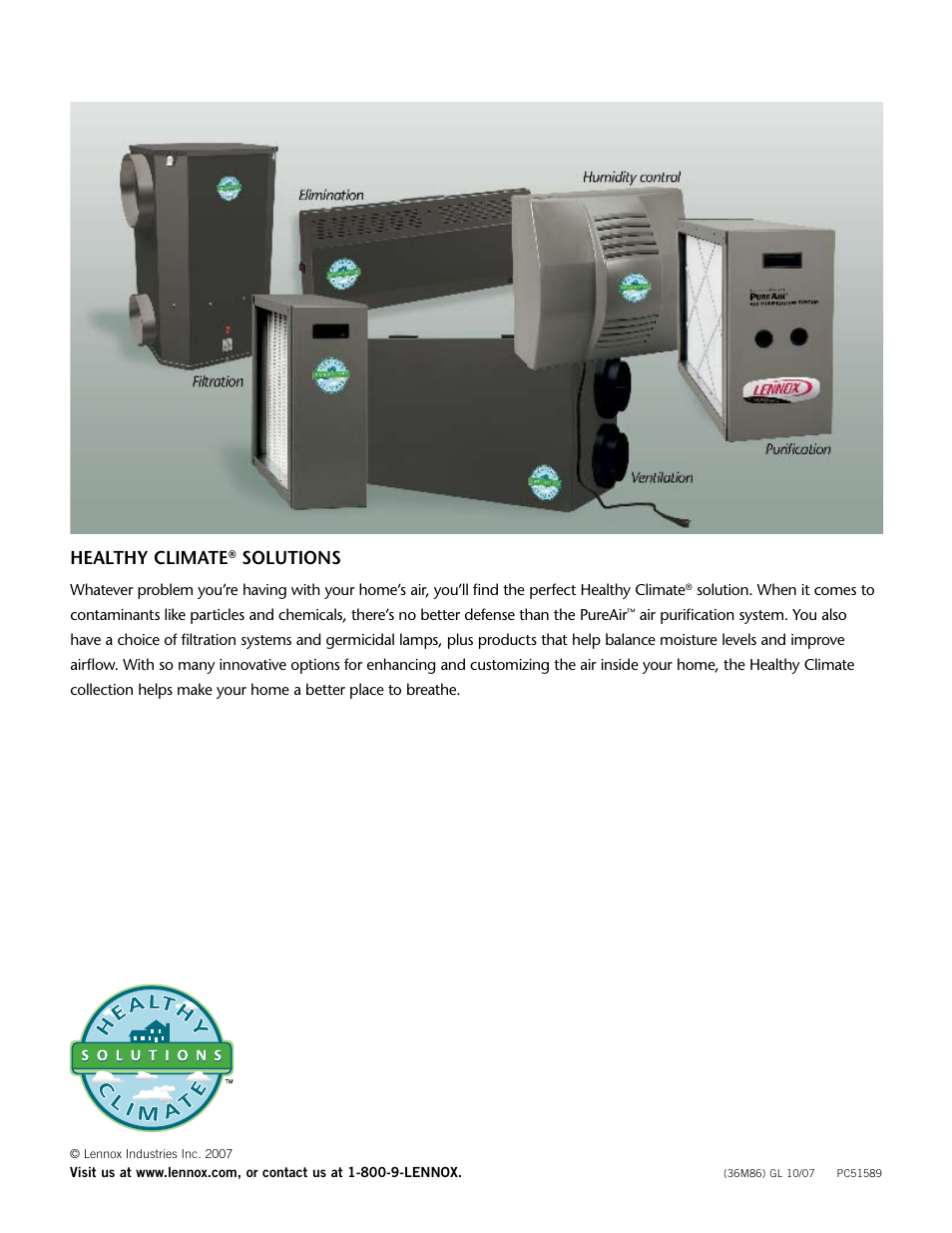 Healthy climate, Solutions | Lenoxx Electronics Germicidal Lamps None User Manual | Page 4 / 4