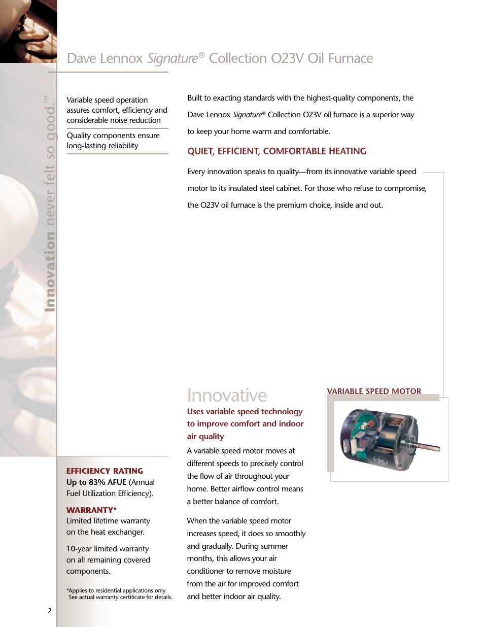 Innovative, Dave lennox signature | Lenoxx Electronics O23V User Manual | Page 2 / 6