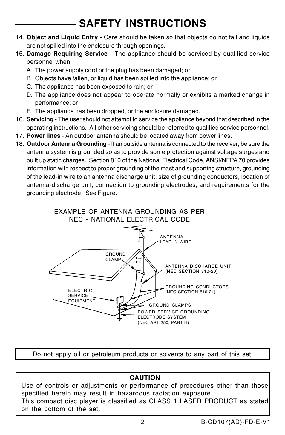 Safety instructions | Lenoxx Electronics CD-107 User Manual | Page 3 / 15