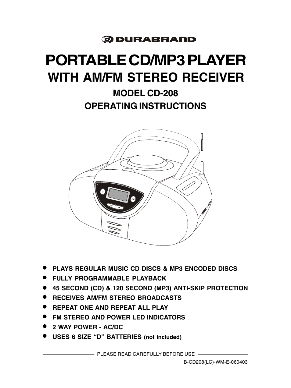 Lenoxx Electronics CD-208 User Manual | 21 pages
