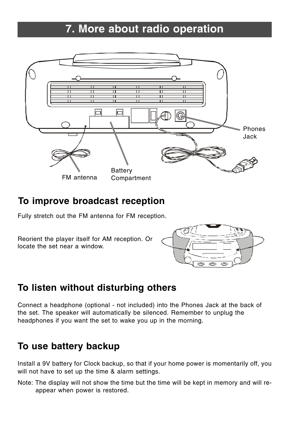 More about radio operation | Lenoxx Electronics CDR-190 User Manual | Page 10 / 16