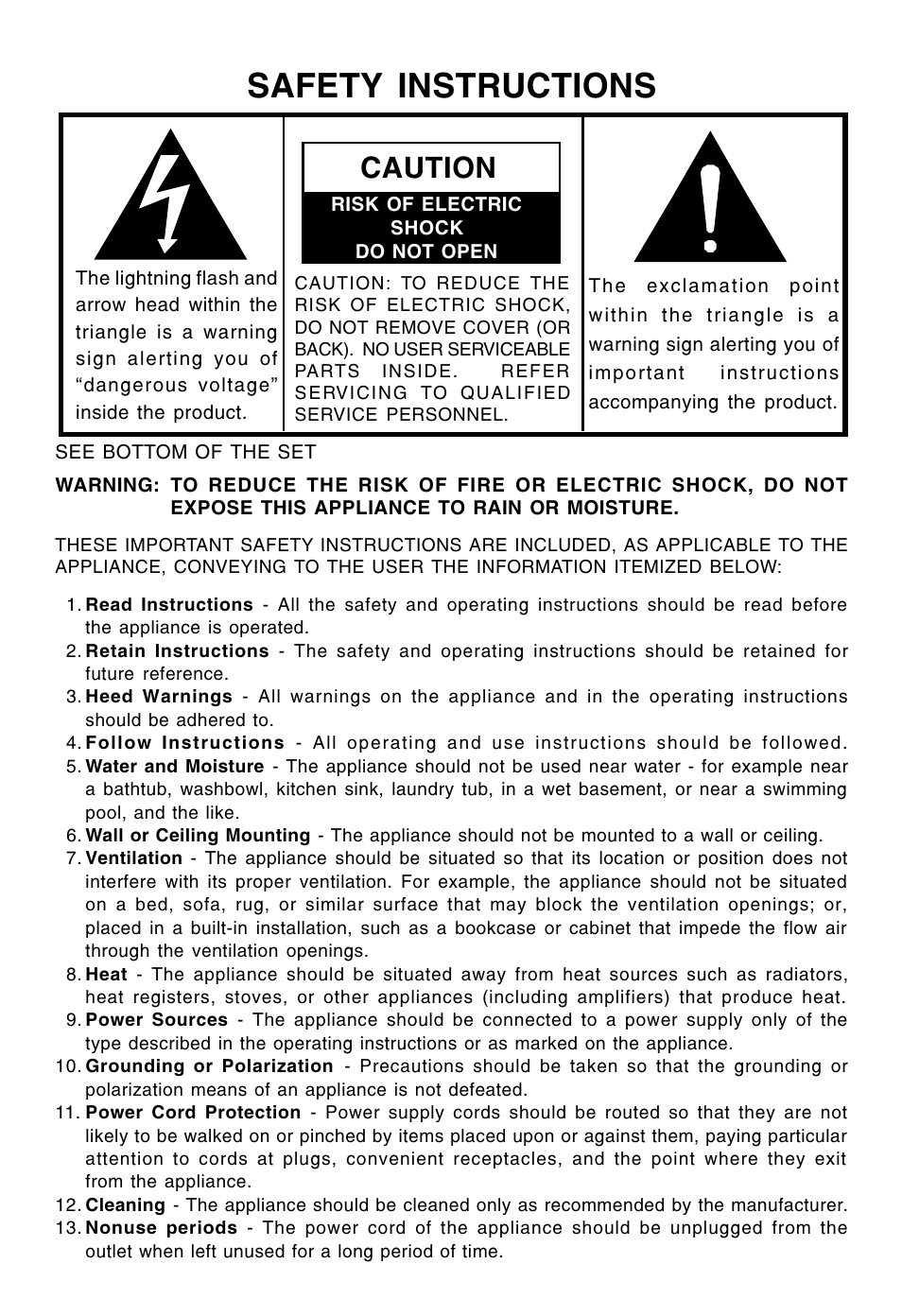 Safety instructions, Caution | Lenoxx Electronics CDR-190 User Manual | Page 2 / 16