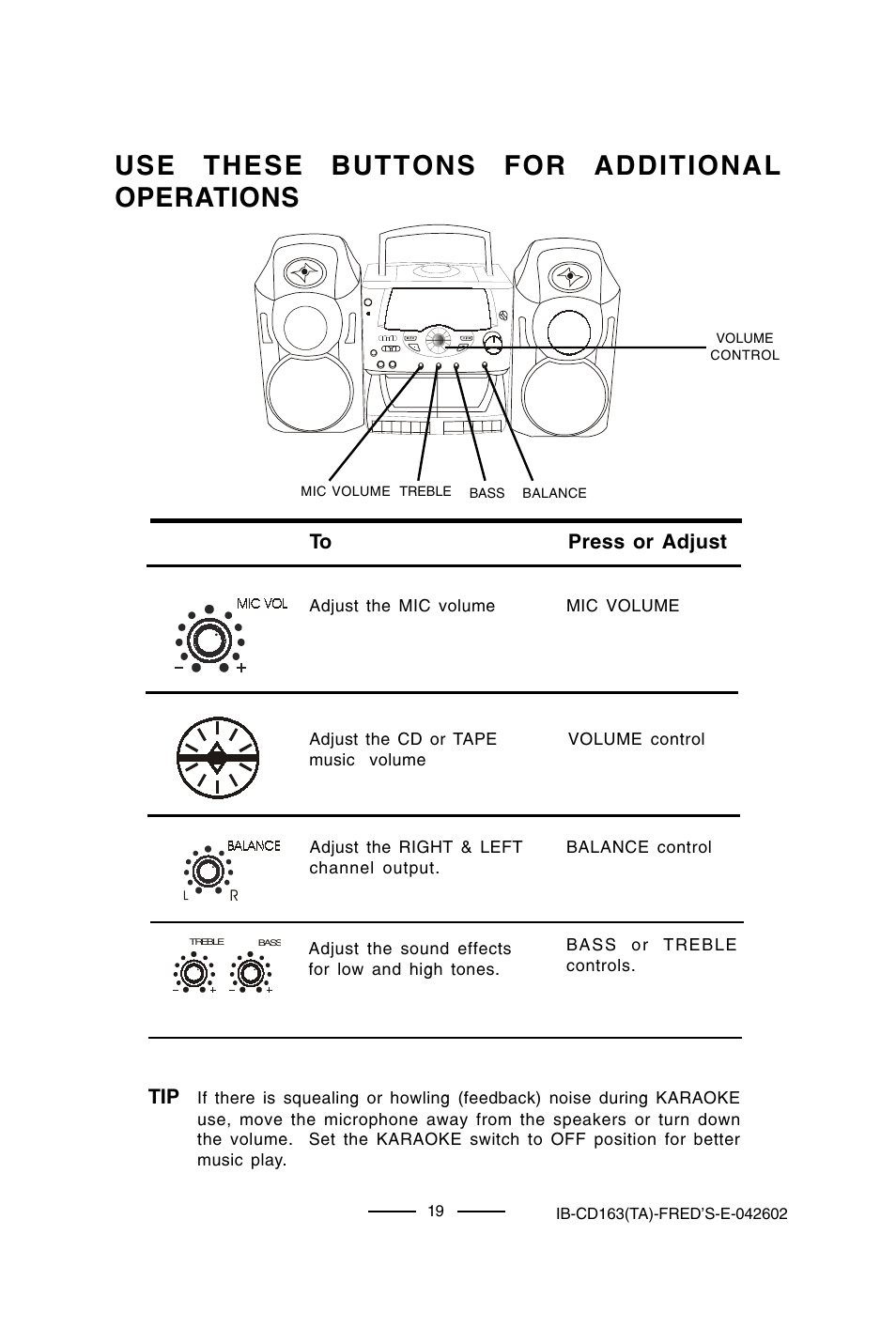 Use these buttons for additional operations | Lenoxx Electronics CD-163 User Manual | Page 20 / 26