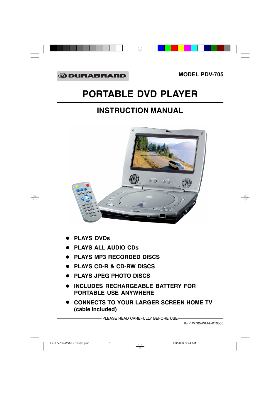 Lenoxx Electronics PDV-705 User Manual | 30 pages