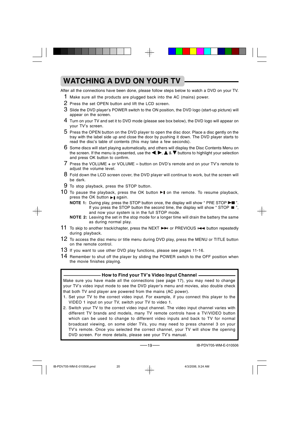 Watching a dvd on your tv | Lenoxx Electronics PDV-705 User Manual | Page 20 / 30