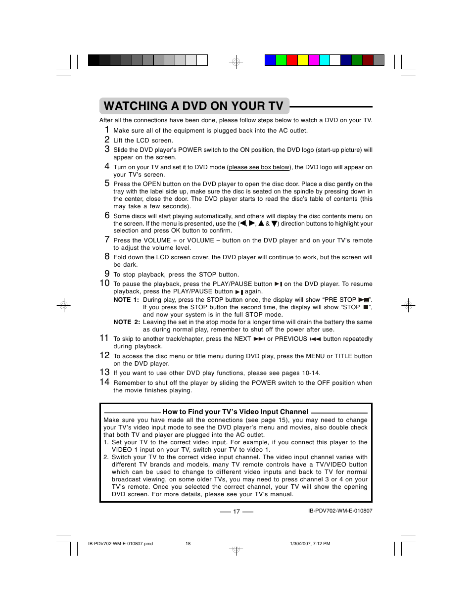 Watching a dvd on your tv | Lenoxx Electronics PDV-702 User Manual | Page 18 / 28