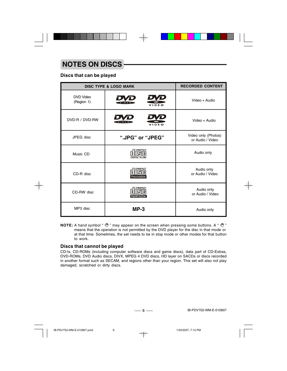 Jpg” or “jpeg, Mp-3 | Lenoxx Electronics PDV-702 User Manual | Page 9 / 28