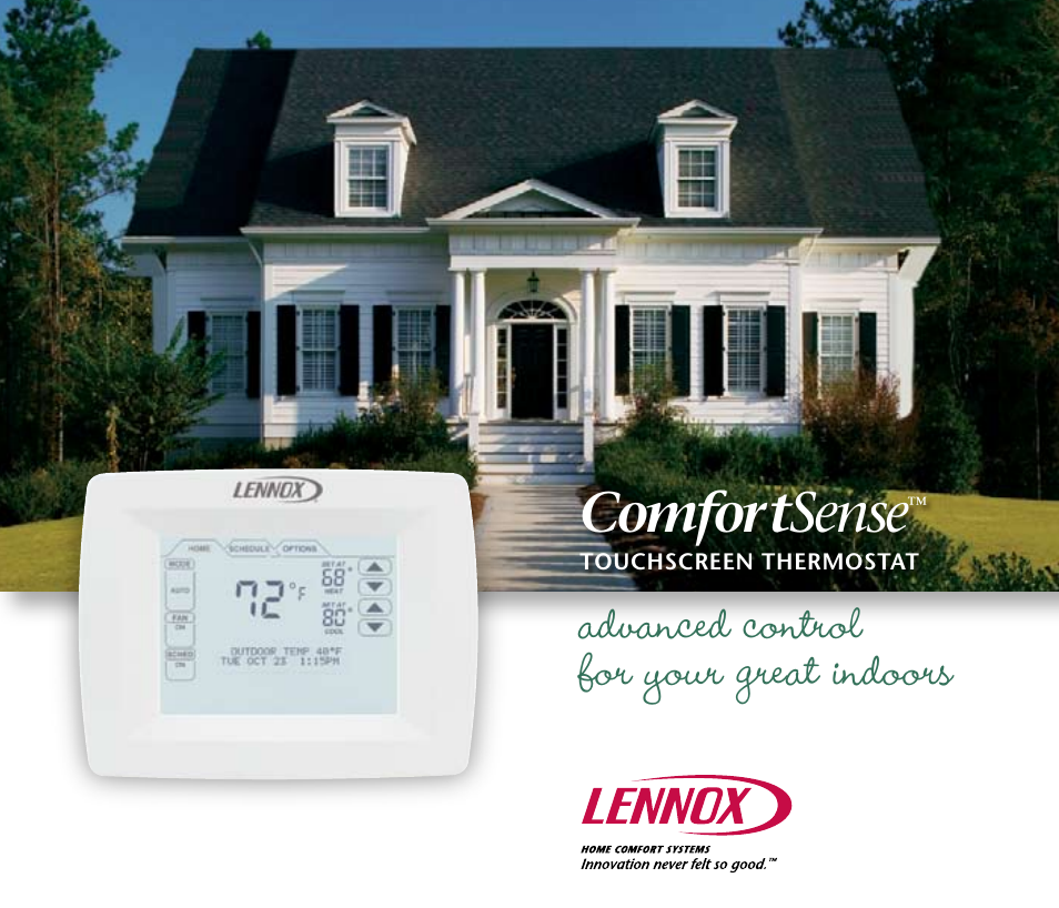 Lenoxx Electronics ComfortSense Touchscreen Thermostat User Manual | 8 pages