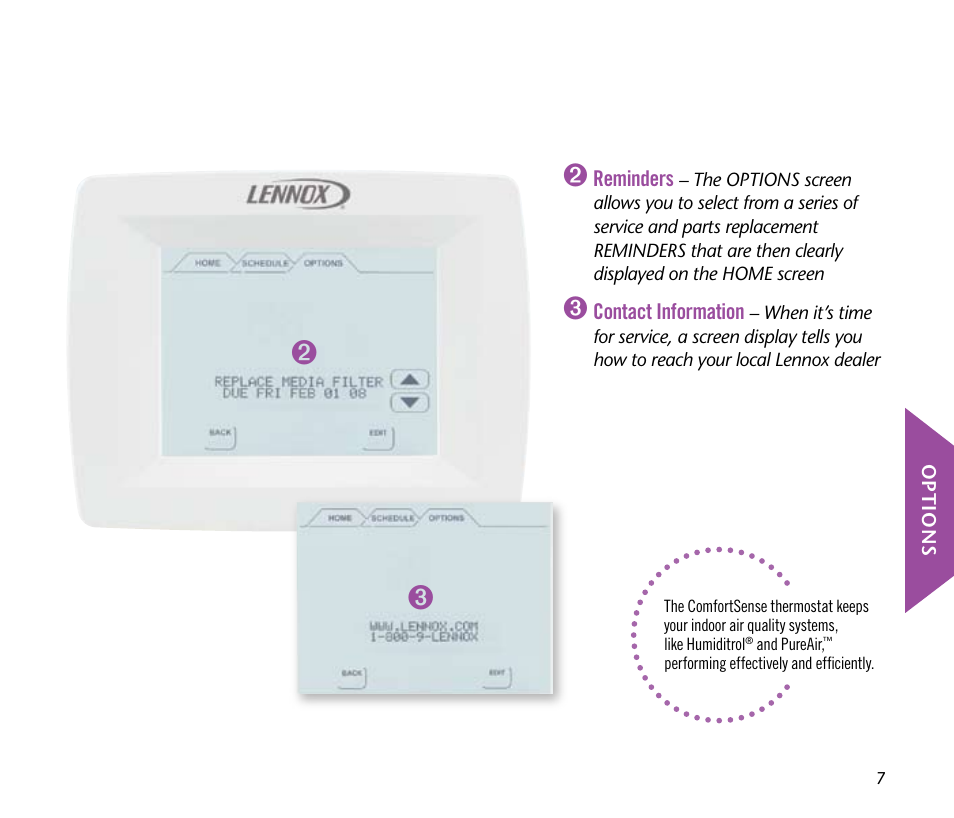 Lenoxx Electronics ComfortSense Touchscreen Thermostat User Manual | Page 7 / 8