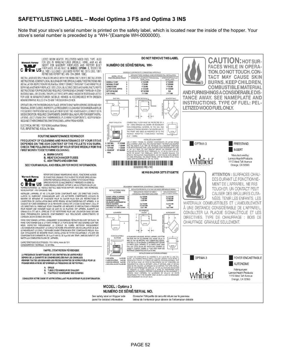 Lenoxx Electronics Optima 3 FS User Manual | Page 52 / 54