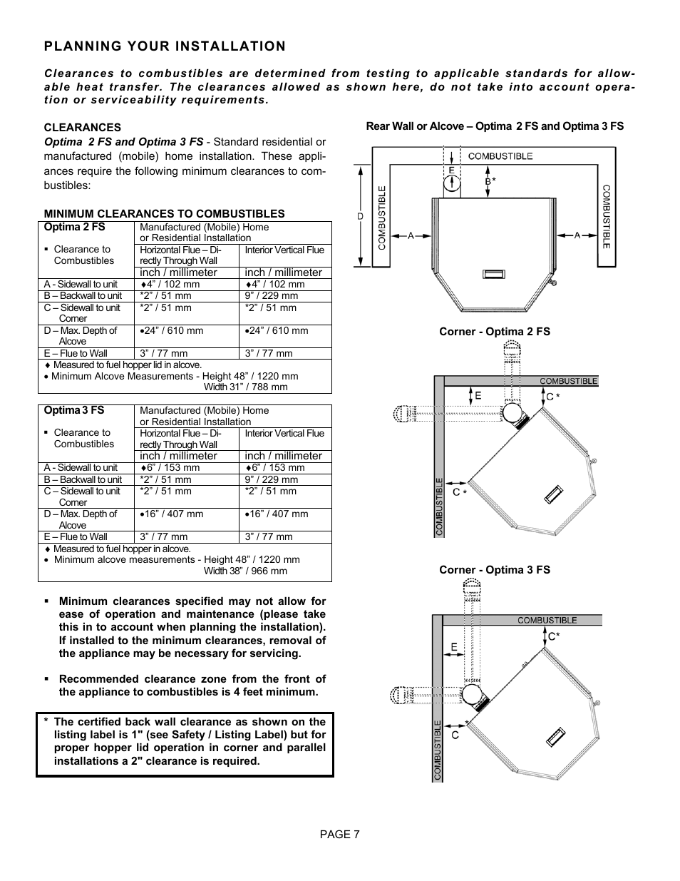 Planning your installation | Lenoxx Electronics Optima 3 FS User Manual | Page 7 / 54