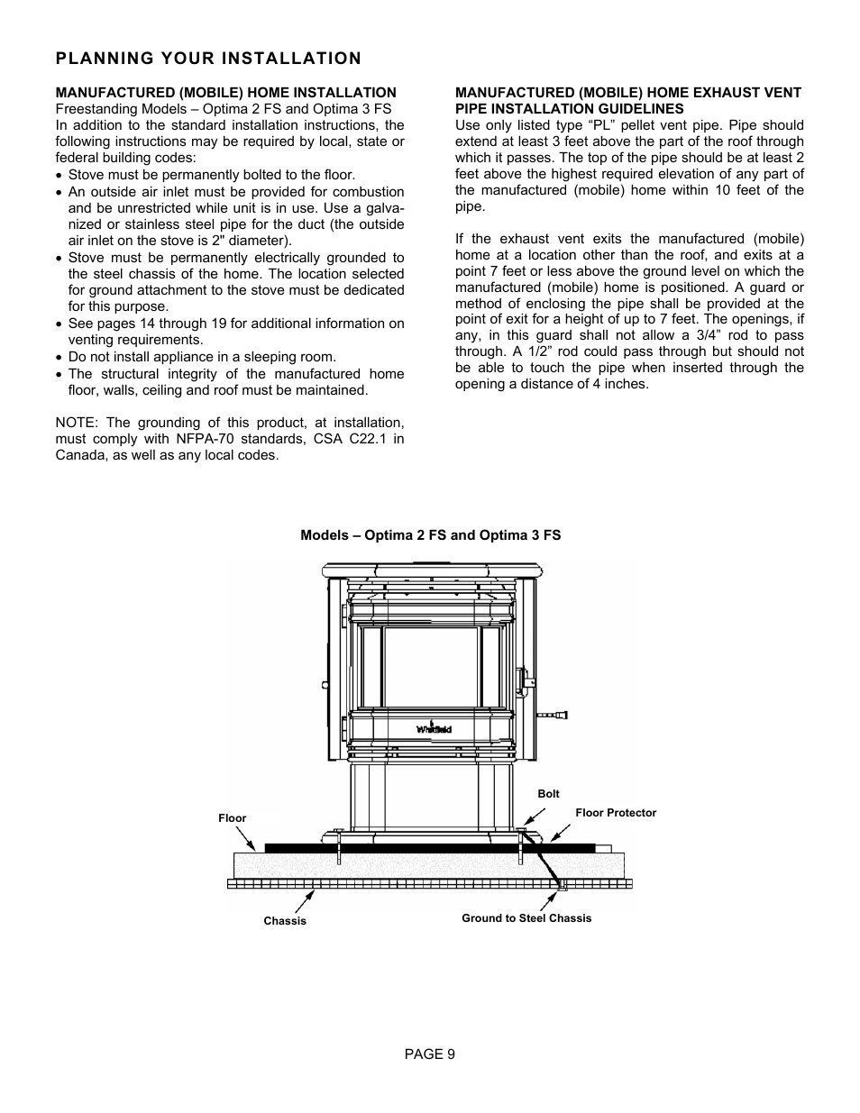 Planning your installation | Lenoxx Electronics Optima 3 FS User Manual | Page 9 / 54