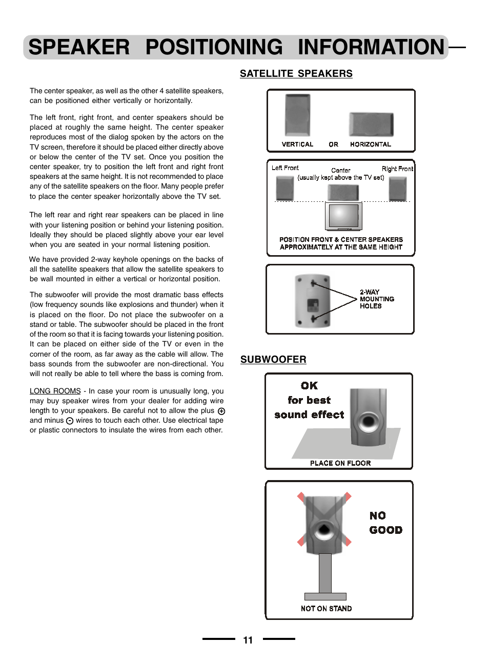 Speaker positioning information | Lenoxx Electronics pmnHT-4OO User Manual | Page 12 / 27