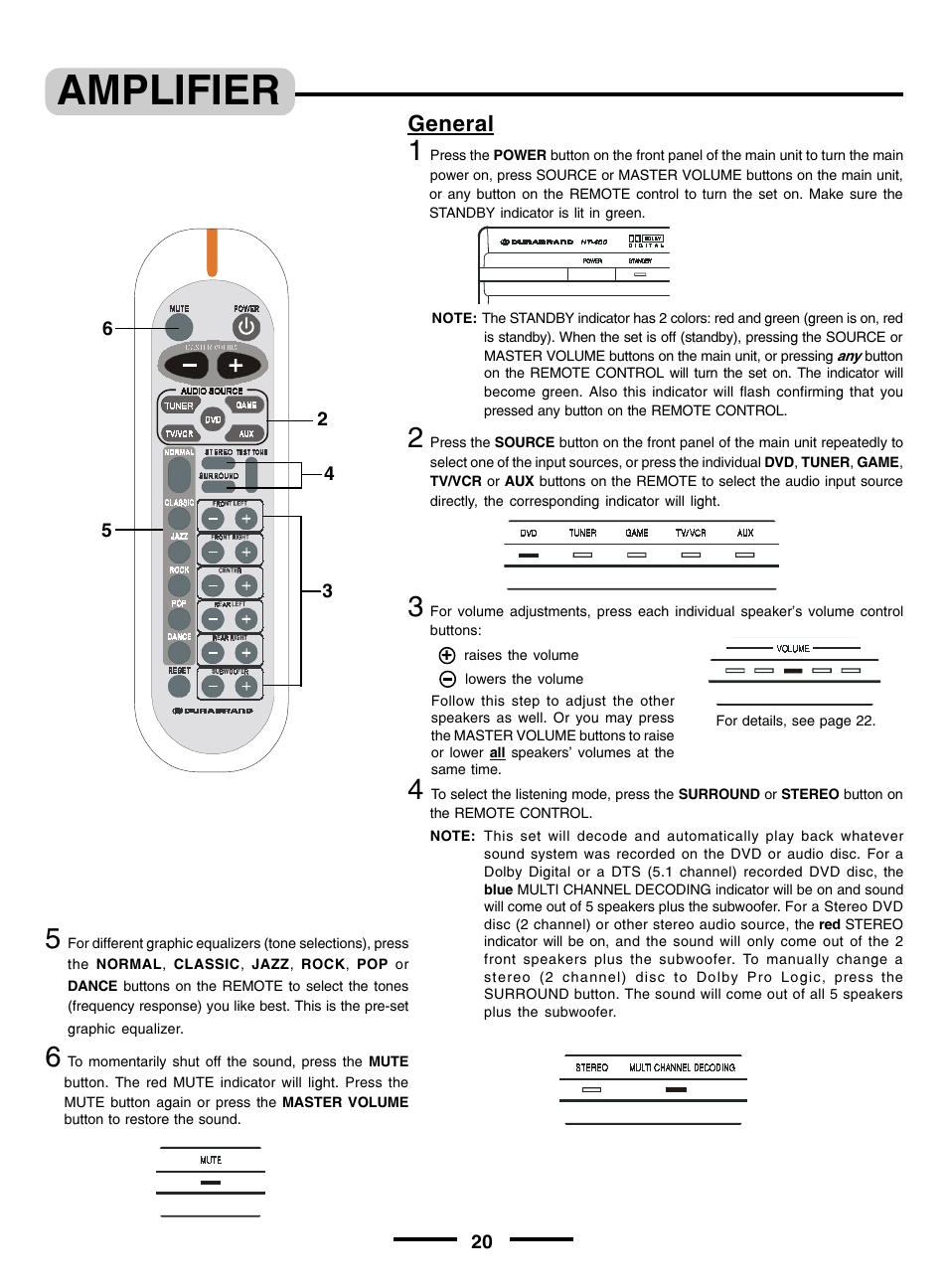 Amplifier, General | Lenoxx Electronics pmnHT-4OO User Manual | Page 21 / 27