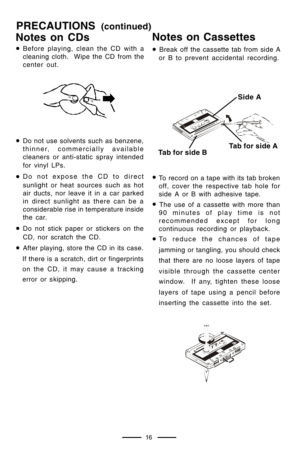 Precautions | Lenoxx Electronics CD-102 User Manual | Page 17 / 20