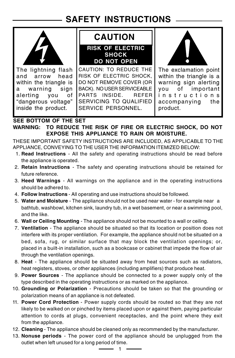 Safety instructions, Caution | Lenoxx Electronics CD-102 User Manual | Page 2 / 20