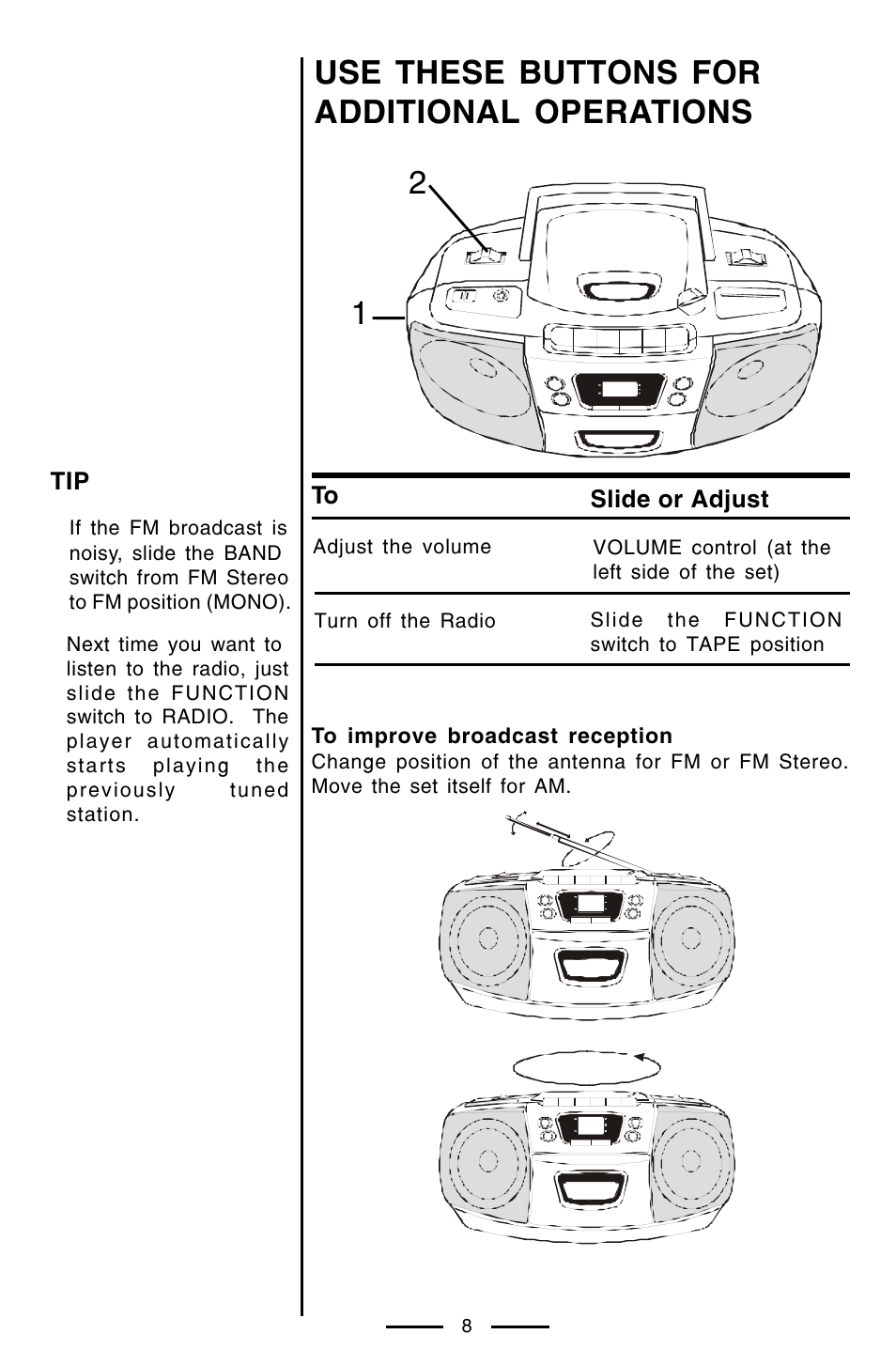 Use these buttons for additional operations | Lenoxx Electronics CD-102 User Manual | Page 9 / 20