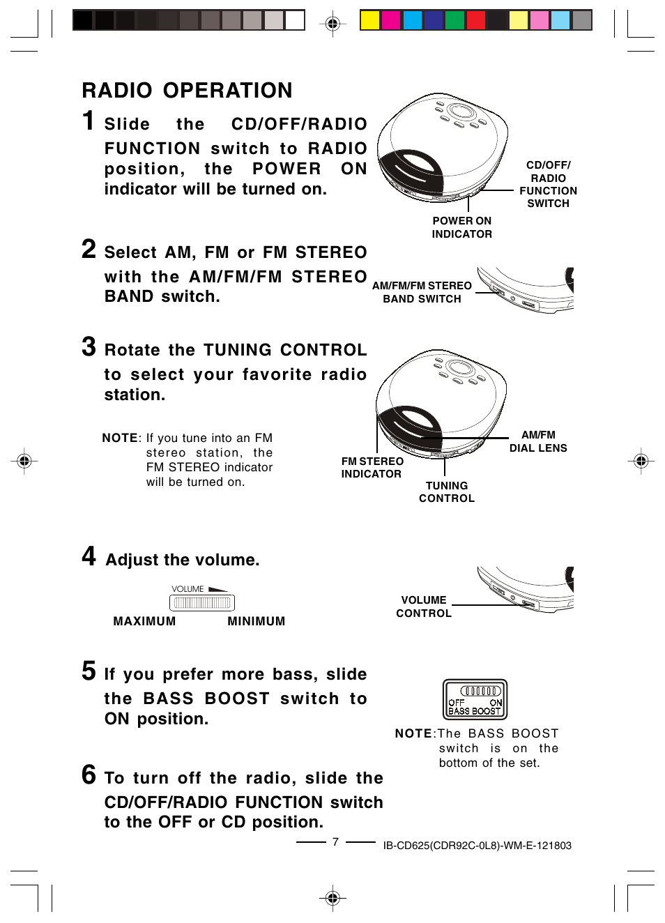 Radio operation | Lenoxx Electronics CD625 User Manual | Page 8 / 14