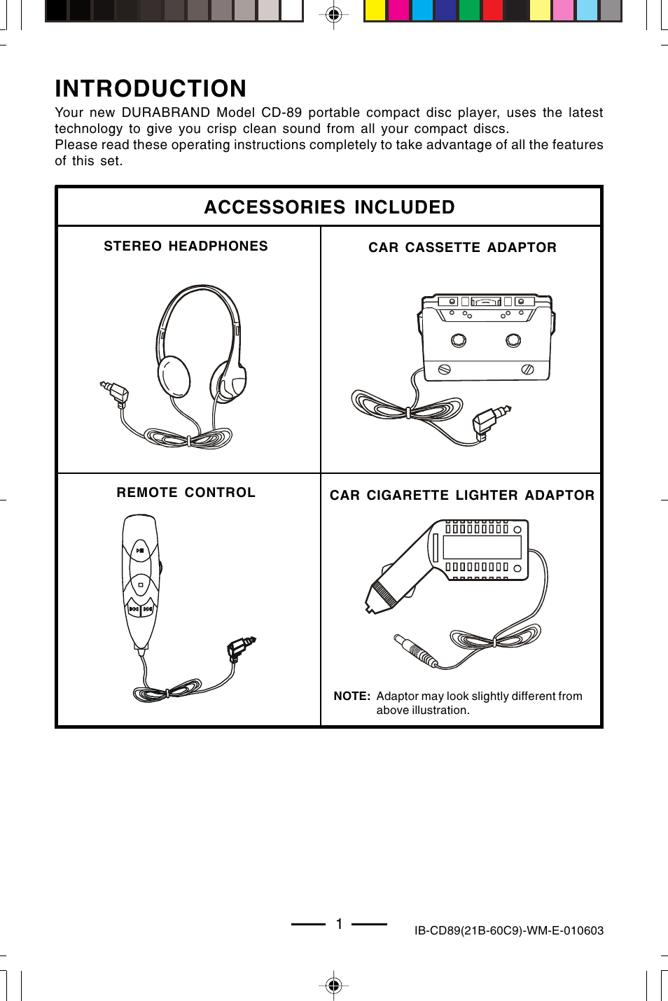 Introduction, Accessories included | Lenoxx Electronics CD-89 User Manual | Page 2 / 17