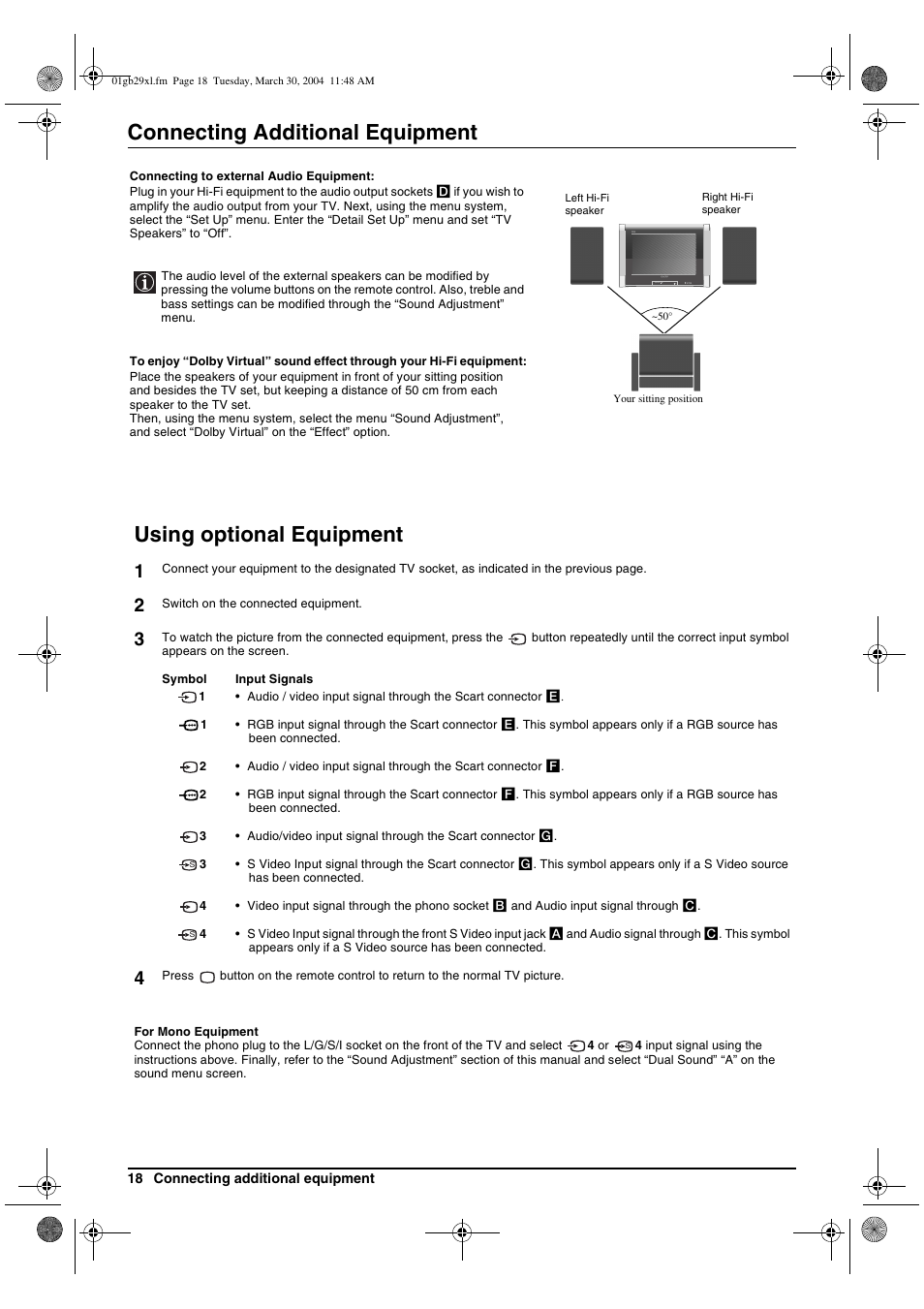 Sony KV-29XL71K User Manual | Page 18 / 124