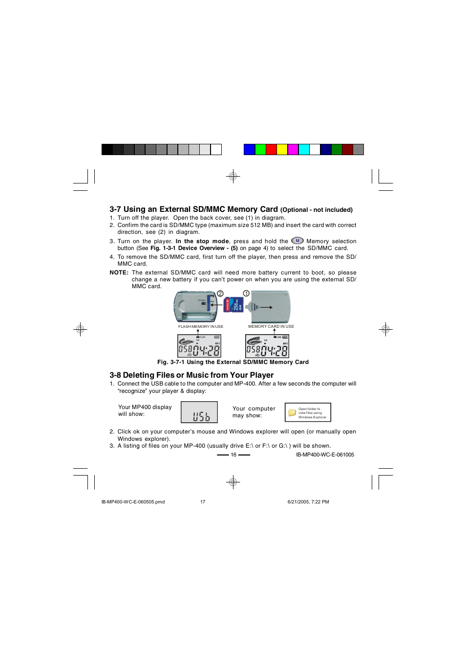 8 deleting files or music from your player | Lenoxx Electronics MP-400 User Manual | Page 17 / 30