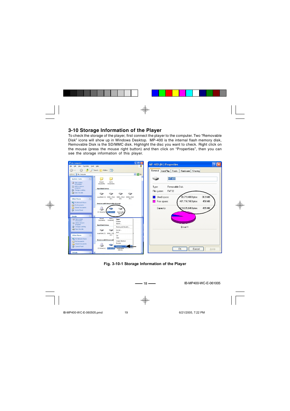 10 storage information of the player | Lenoxx Electronics MP-400 User Manual | Page 19 / 30