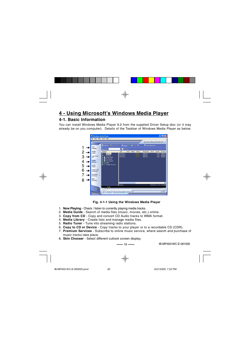 4 - using microsoft’s windows media player | Lenoxx Electronics MP-400 User Manual | Page 20 / 30
