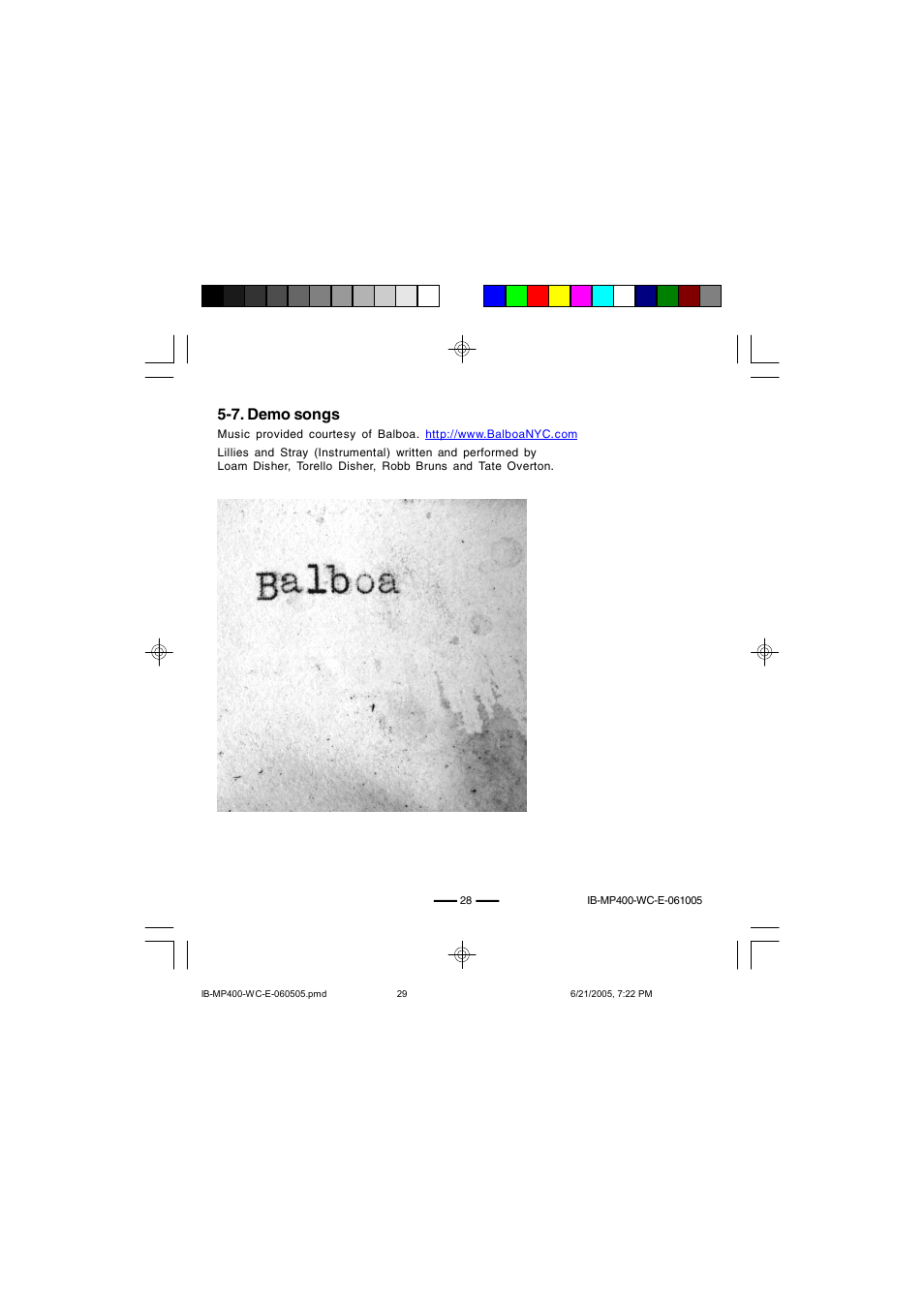 7. demo songs | Lenoxx Electronics MP-400 User Manual | Page 29 / 30