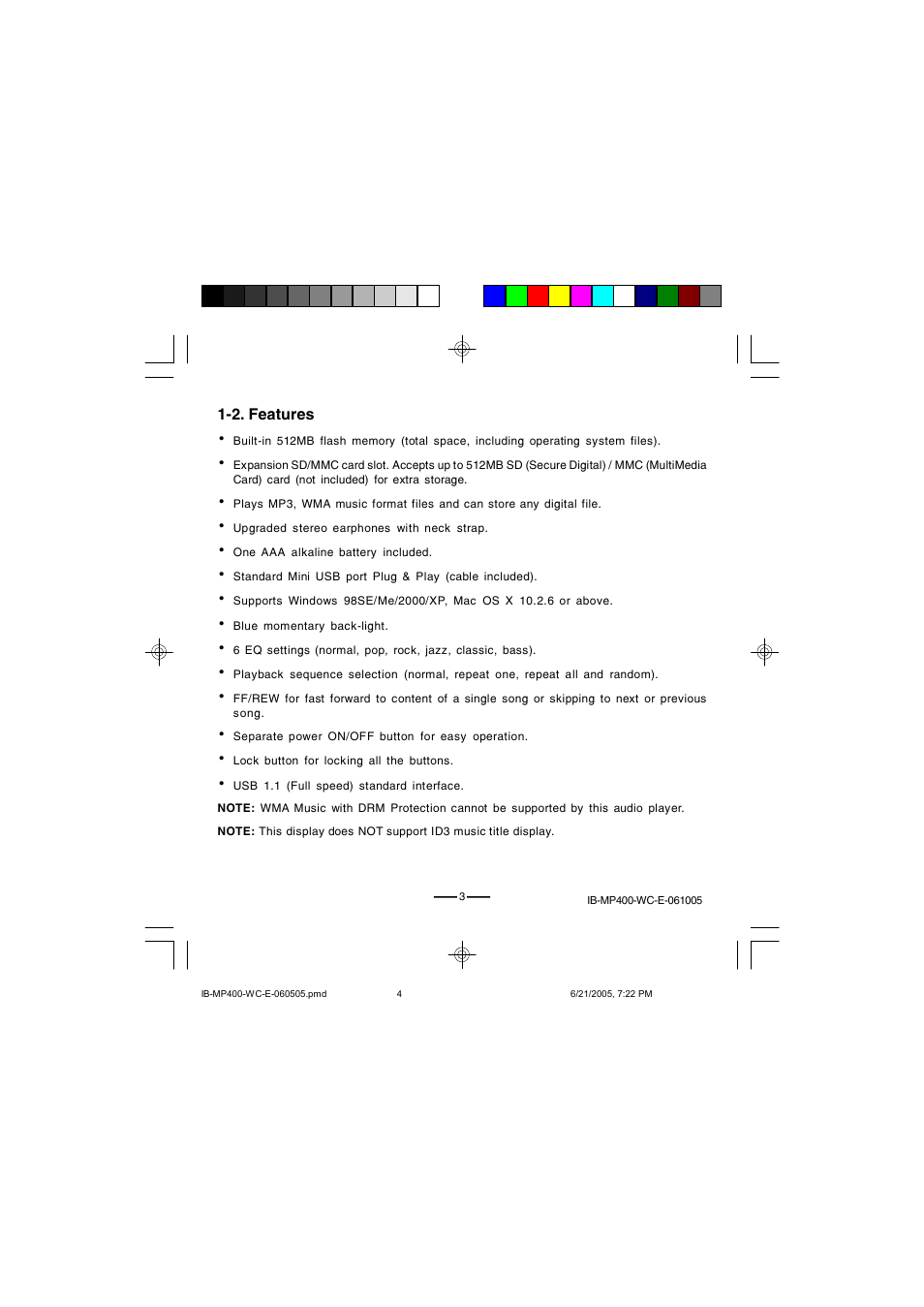 Lenoxx Electronics MP-400 User Manual | Page 4 / 30