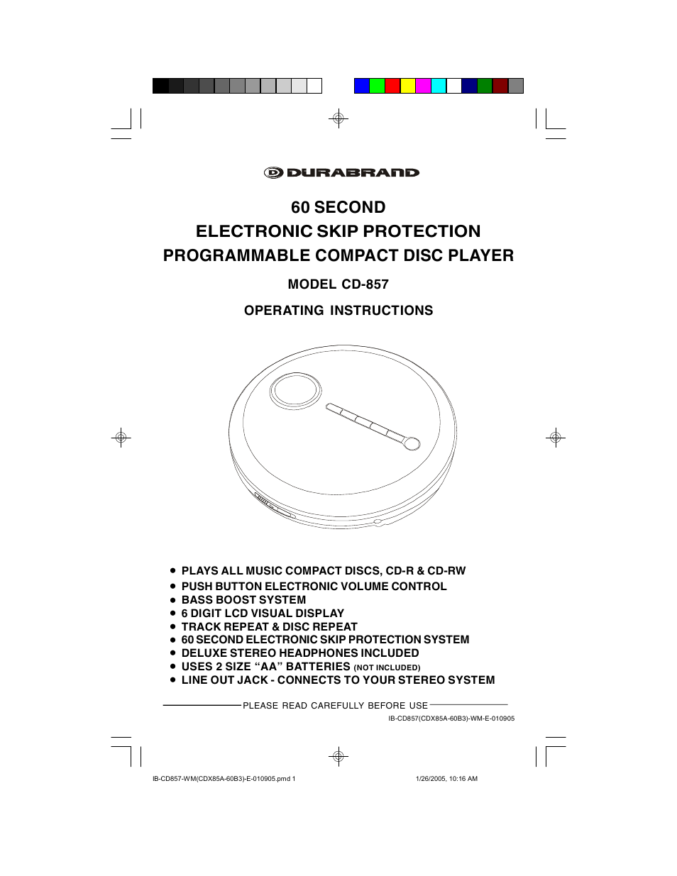 Lenoxx Electronics CD-857 User Manual | 14 pages