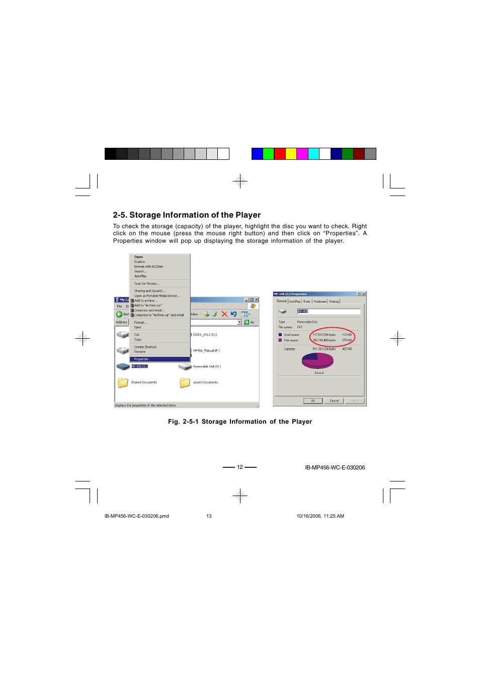 5. storage information of the player | Lenoxx Electronics MP-456 User Manual | Page 13 / 37