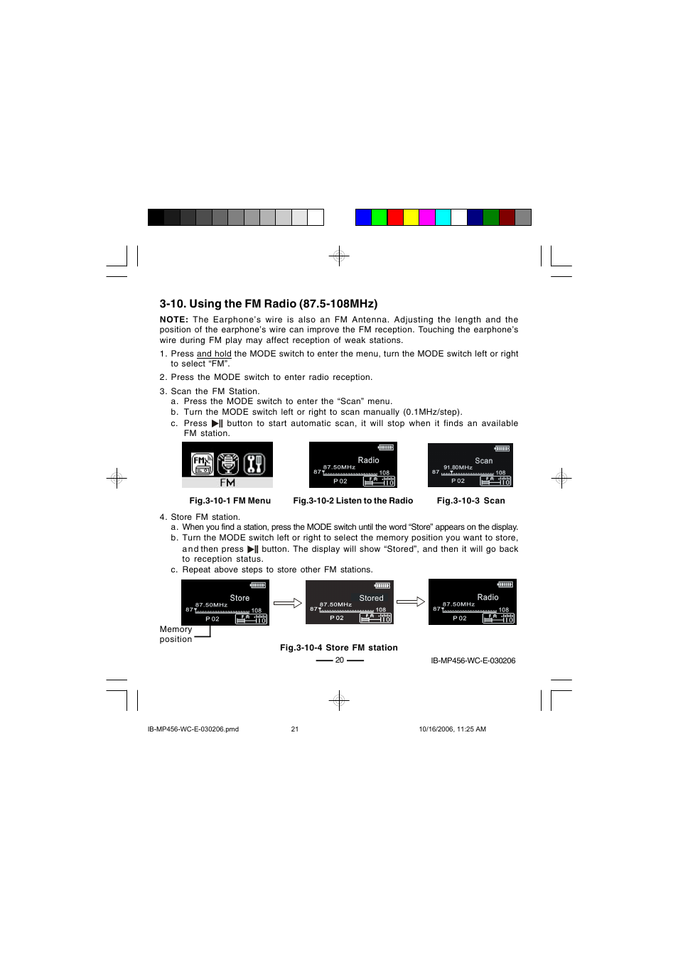 Lenoxx Electronics MP-456 User Manual | Page 21 / 37