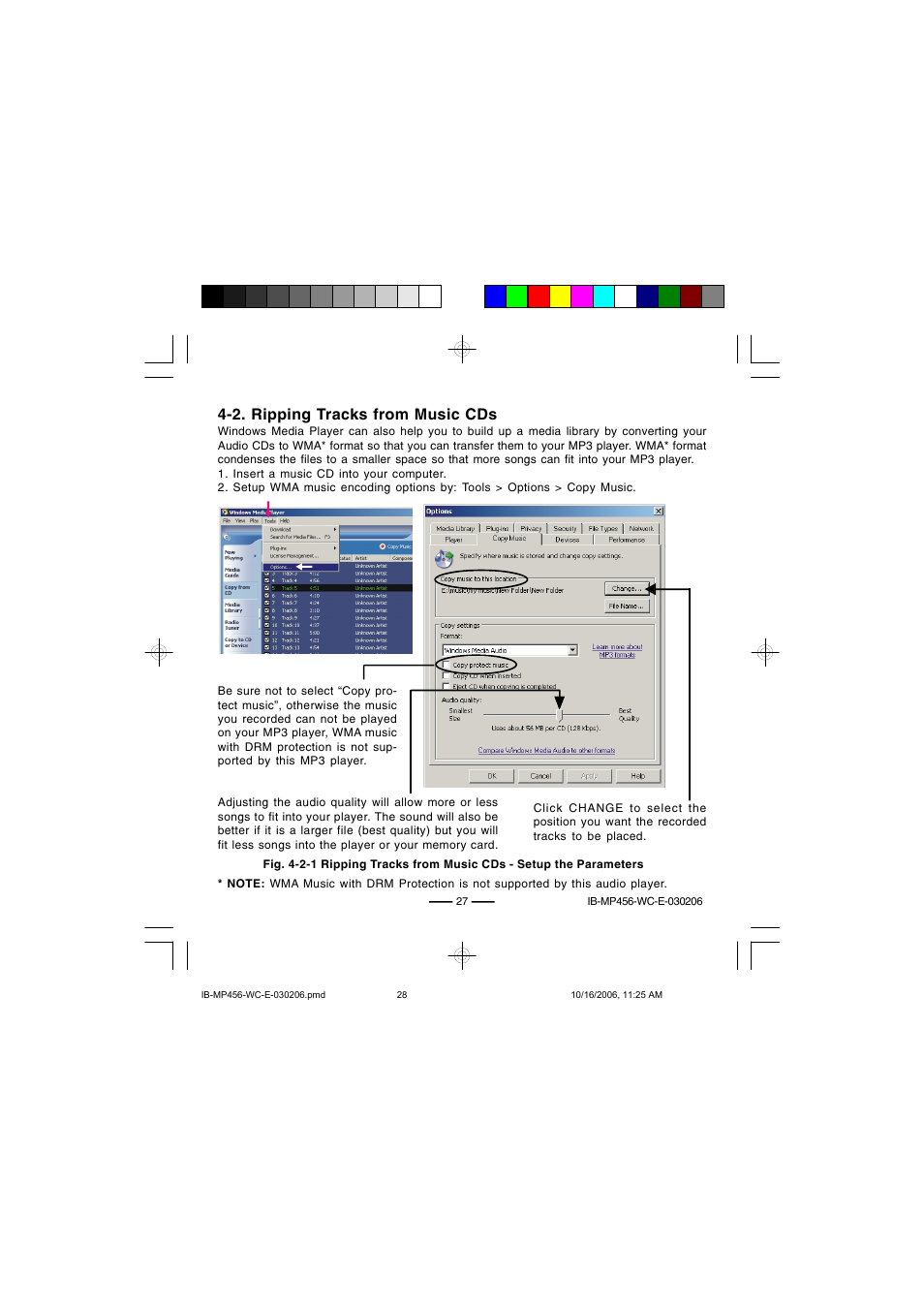 2. ripping tracks from music cds | Lenoxx Electronics MP-456 User Manual | Page 28 / 37