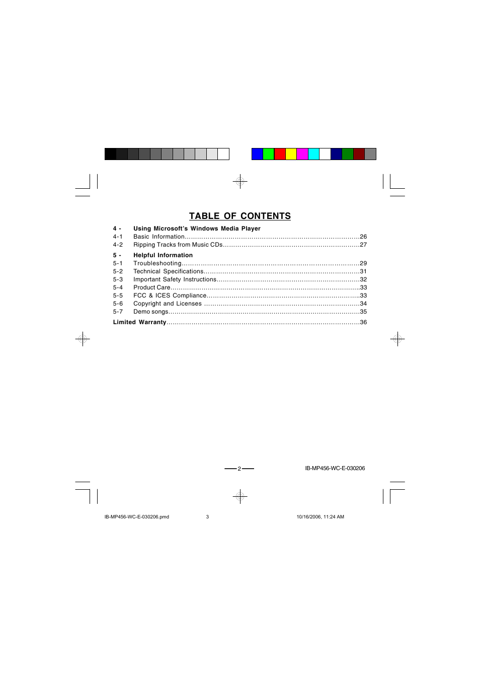 Lenoxx Electronics MP-456 User Manual | Page 3 / 37