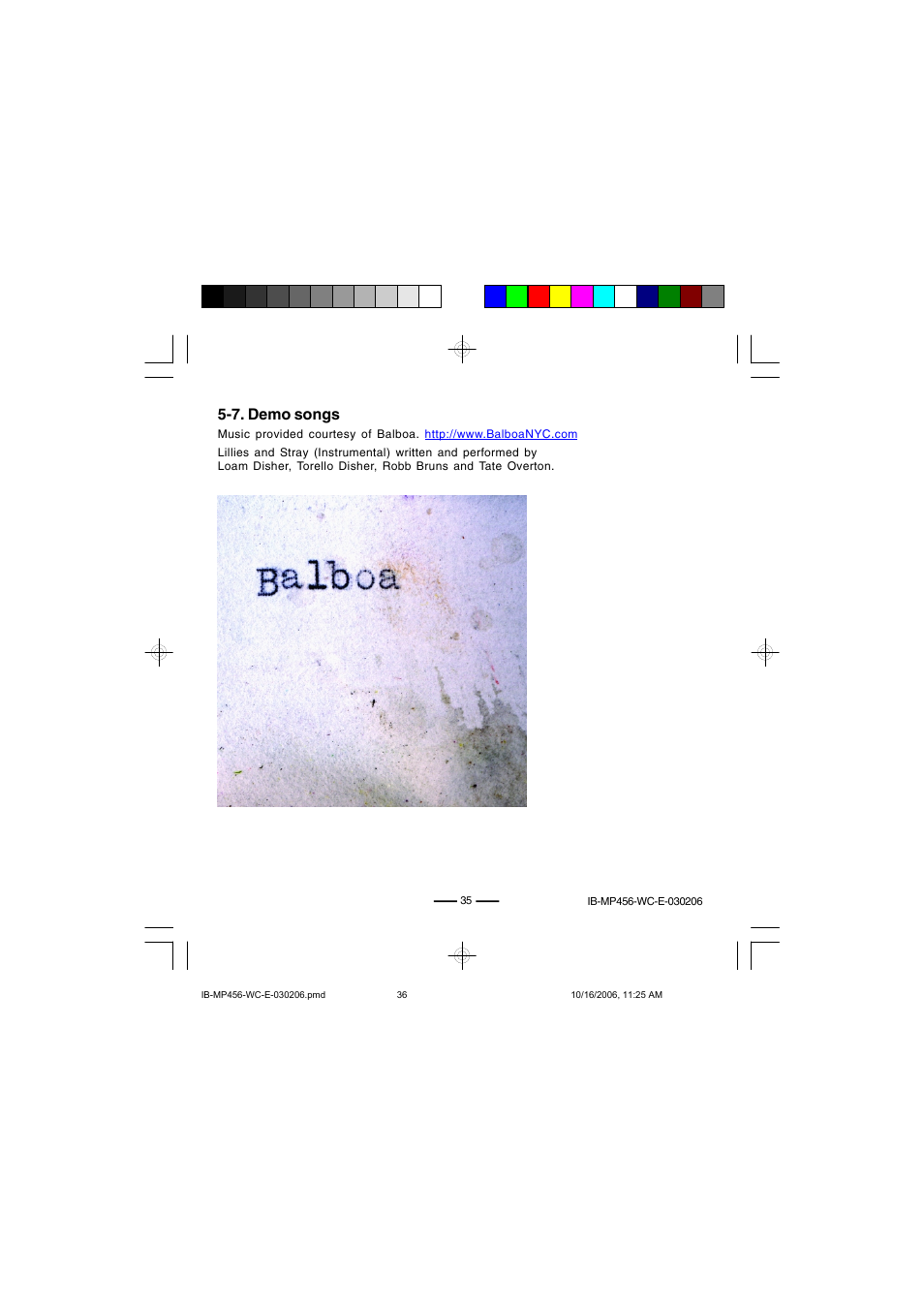 7. demo songs | Lenoxx Electronics MP-456 User Manual | Page 36 / 37
