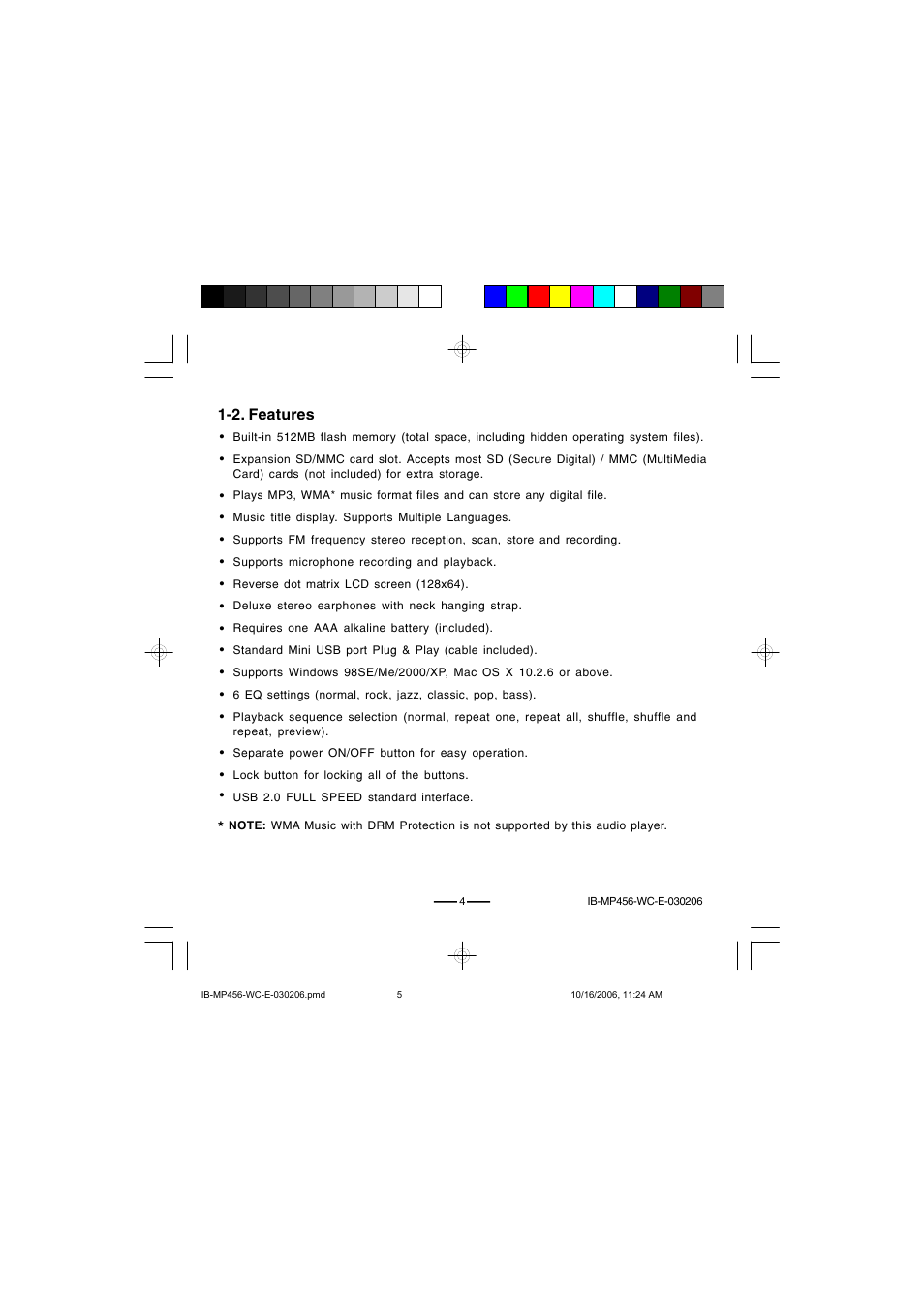 Lenoxx Electronics MP-456 User Manual | Page 5 / 37