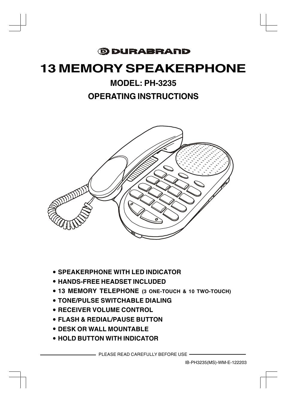 Lenoxx Electronics PH-3235 User Manual | 14 pages