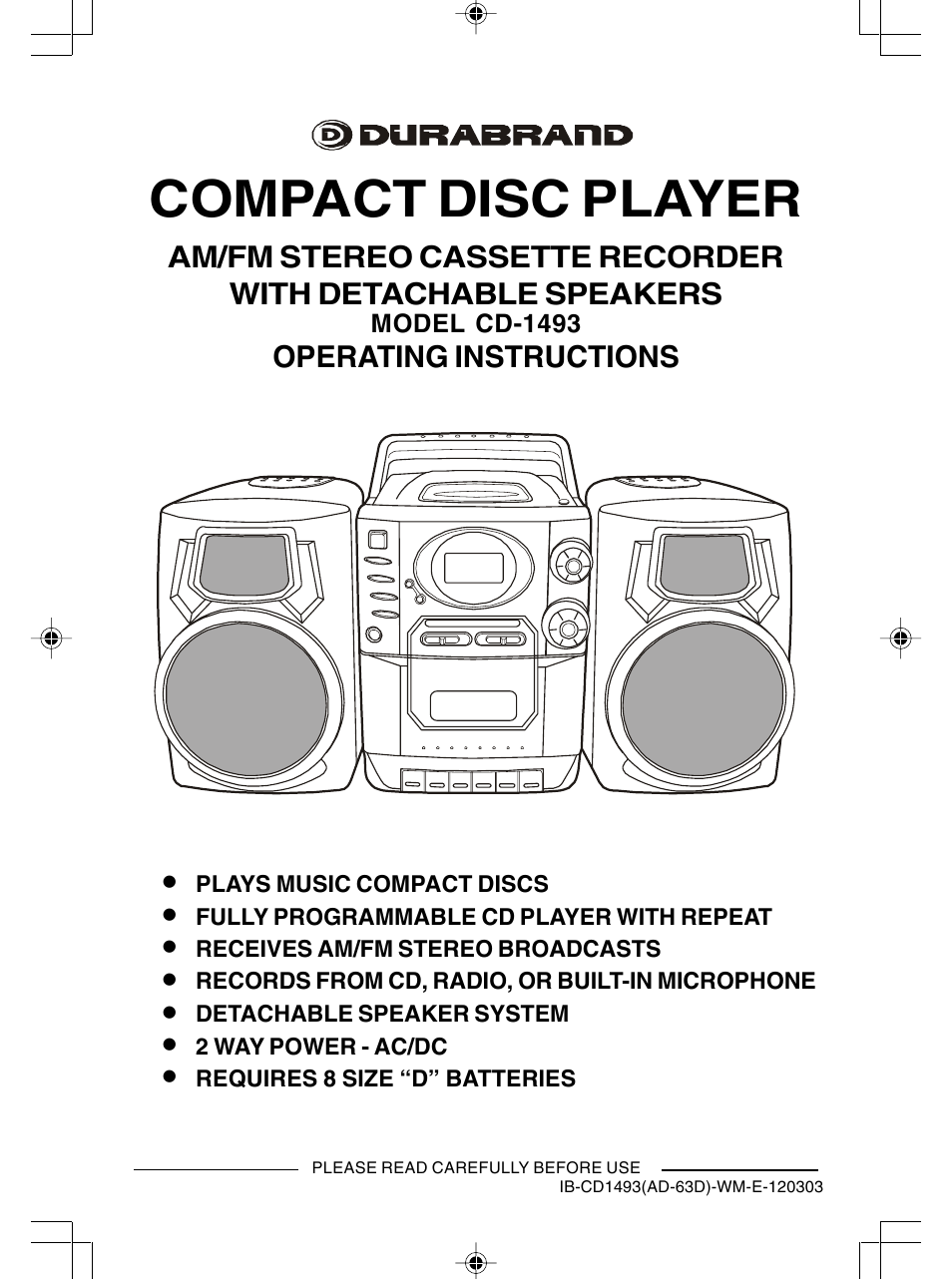 Lenoxx Electronics CD-1493 User Manual | 21 pages