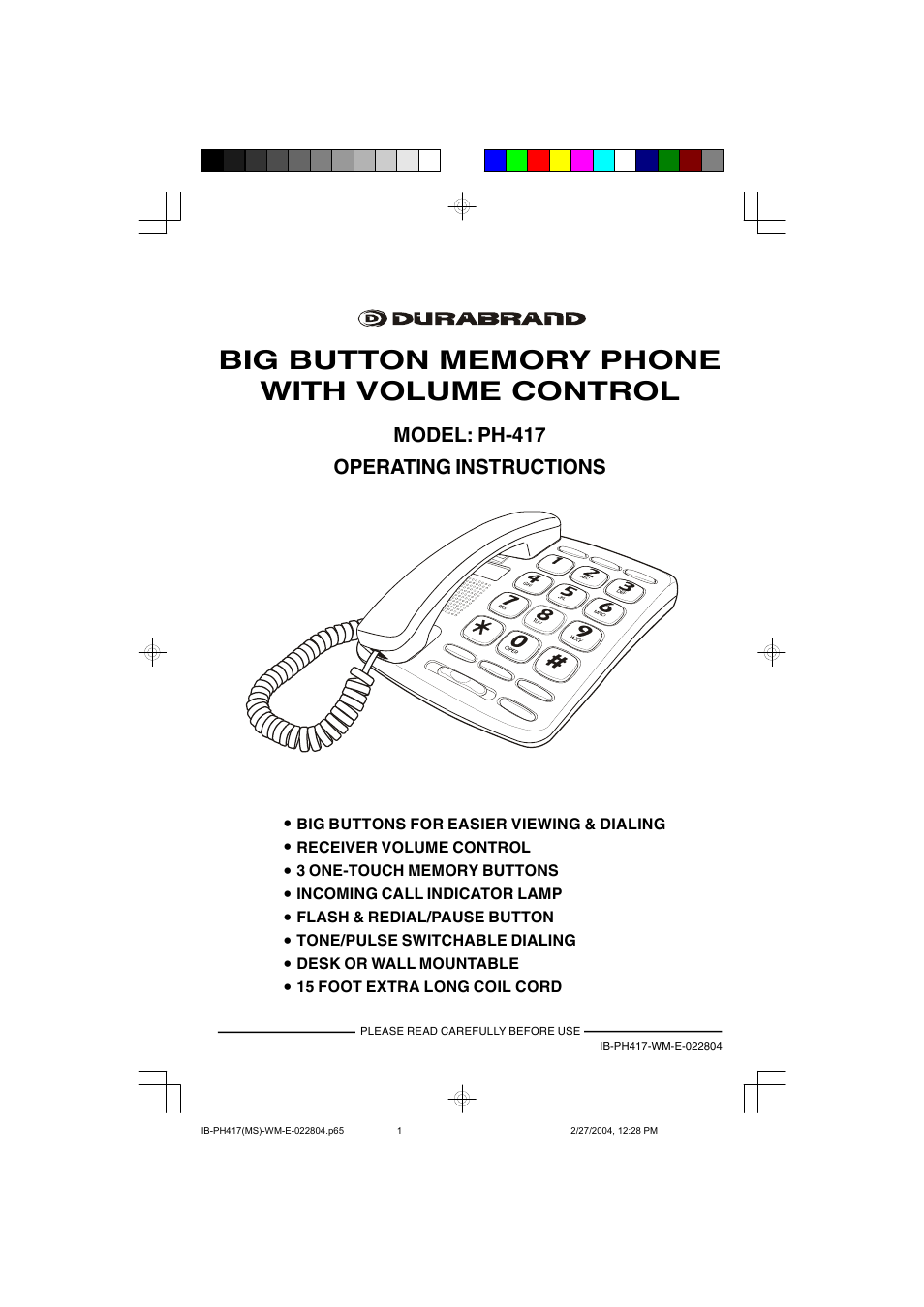 Lenoxx Electronics PH-417 User Manual | 13 pages