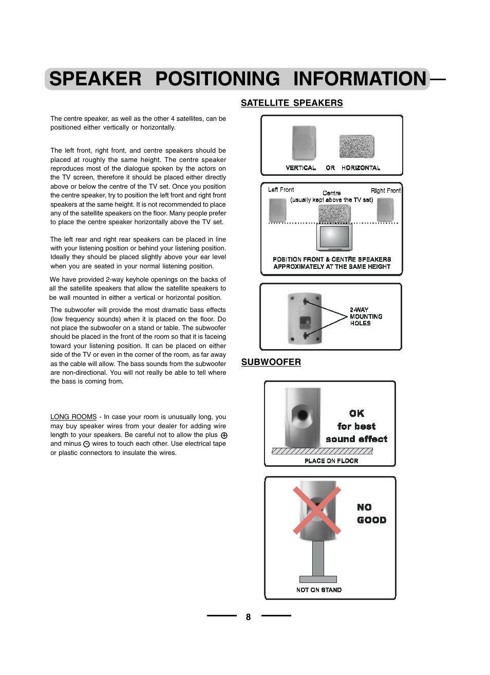 Speaker positioning information | Lenoxx Electronics HT600 User Manual | Page 9 / 10