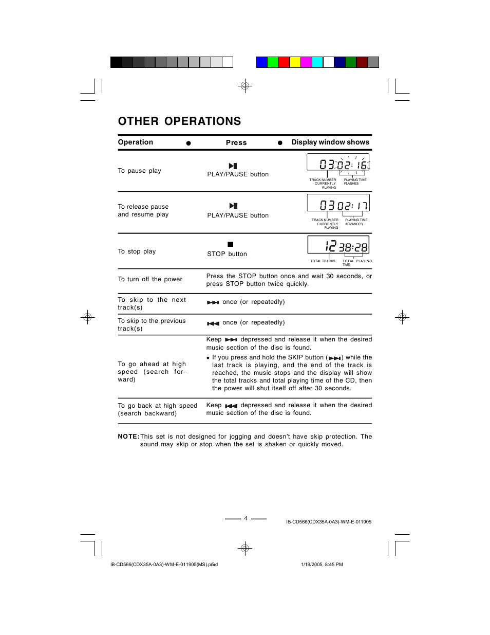 Other operations | Lenoxx Electronics CD-566 User Manual | Page 5 / 12