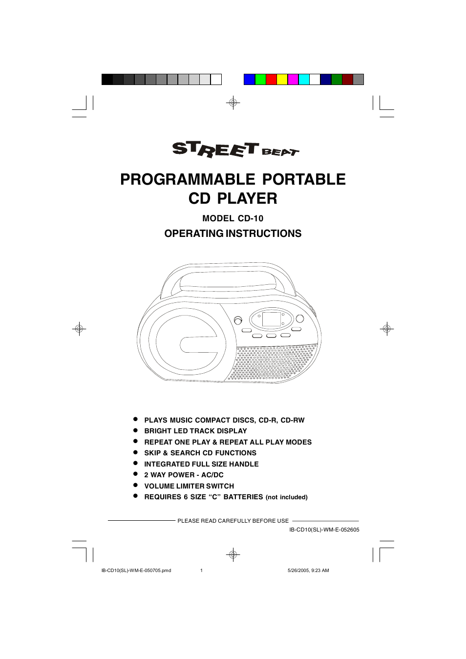 Lenoxx Electronics CD-10 User Manual | 12 pages