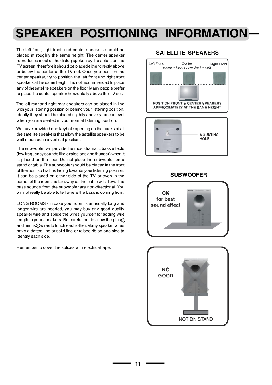 Speaker positioning information | Lenoxx Electronics HT-391 User Manual | Page 12 / 26