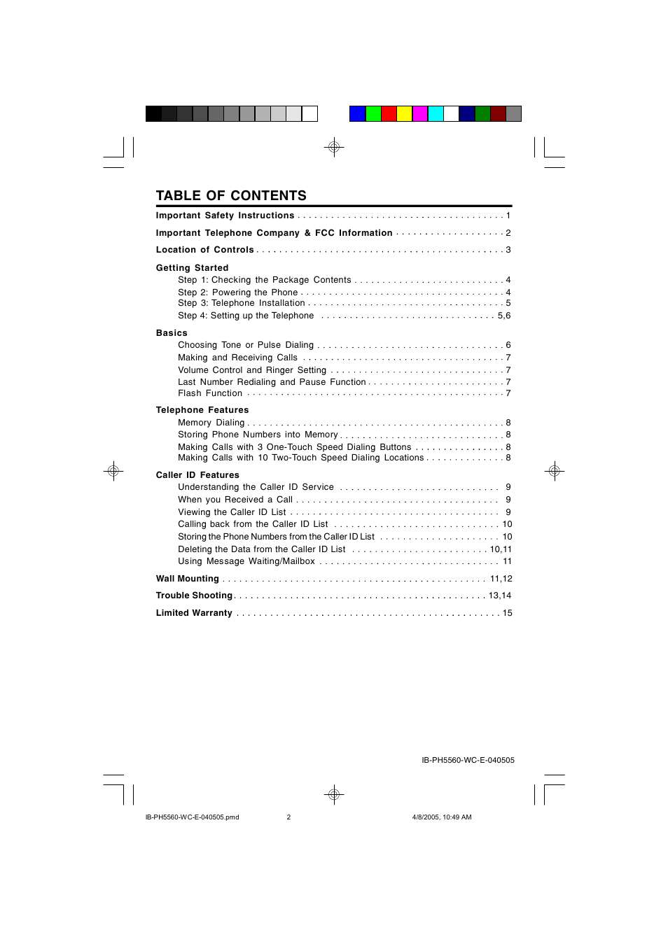 Lenoxx Electronics H-5560 User Manual | Page 2 / 17