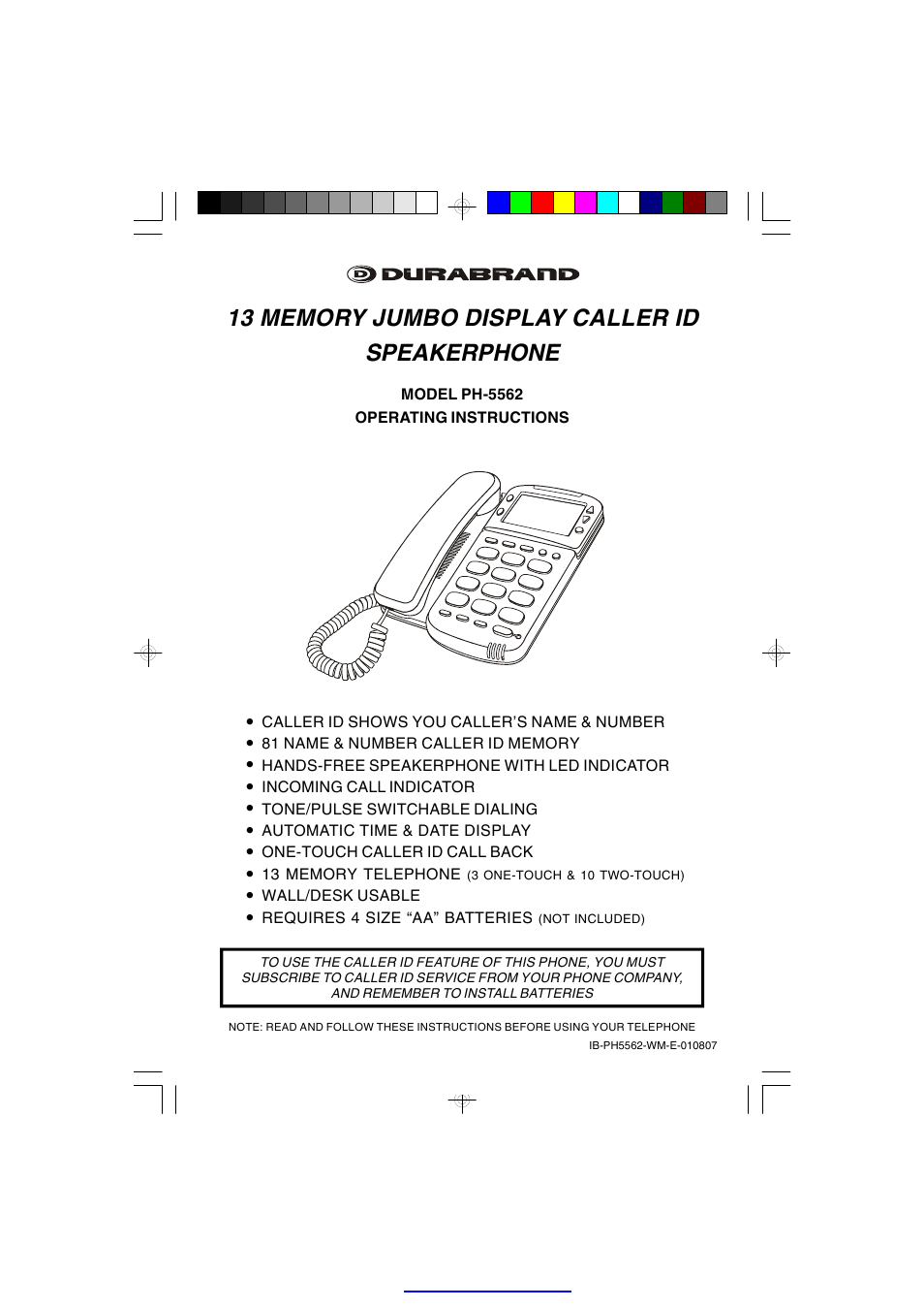 Lenoxx Electronics PH-5562 User Manual | 14 pages