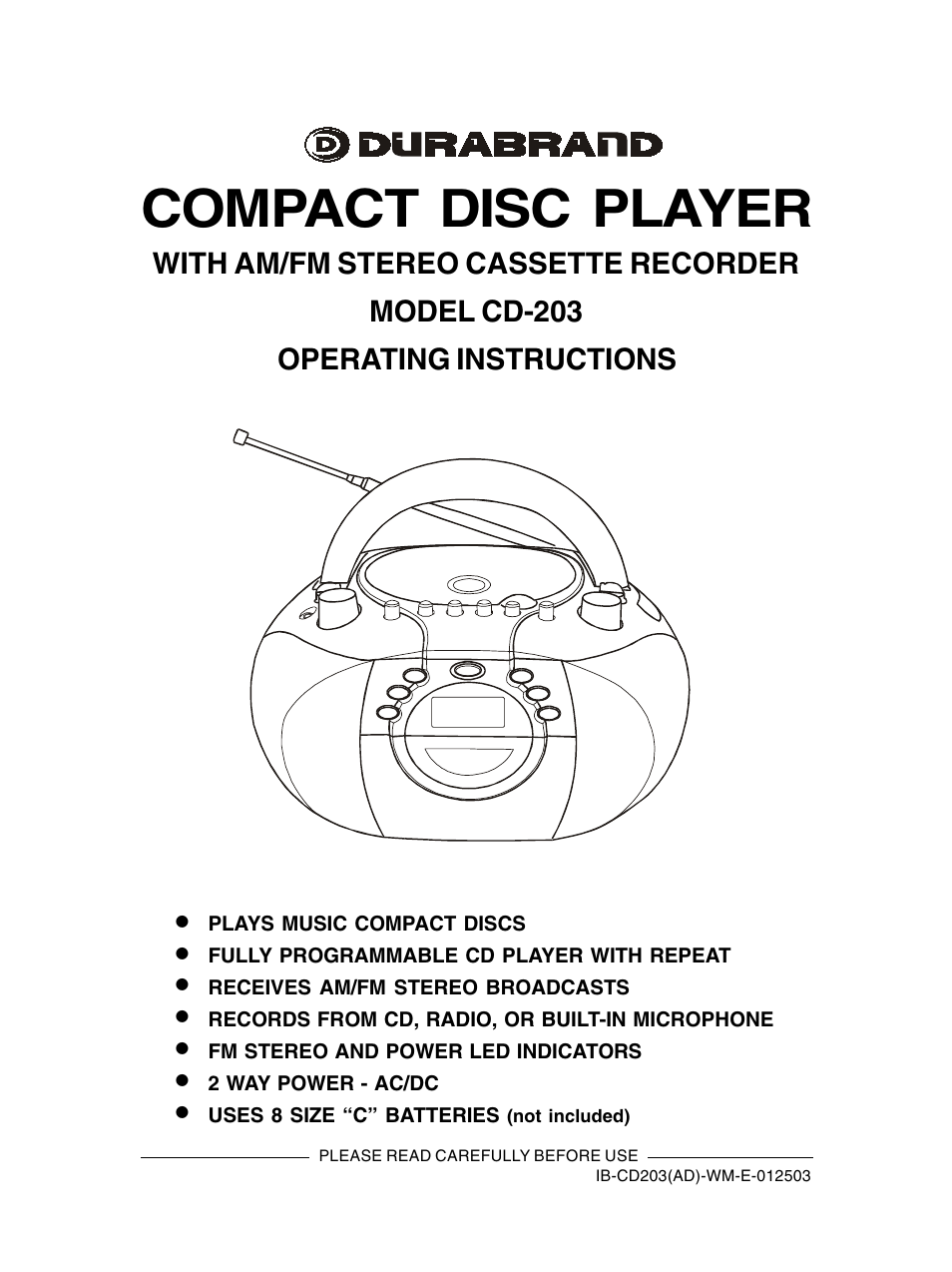 Lenoxx Electronics CD203 User Manual | 19 pages