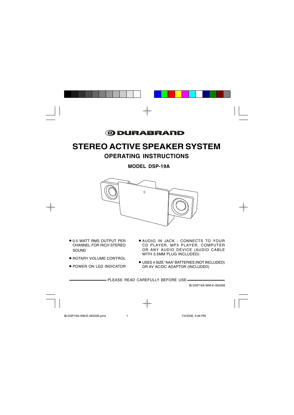 Lenoxx Electronics DSP-19A User Manual | 8 pages