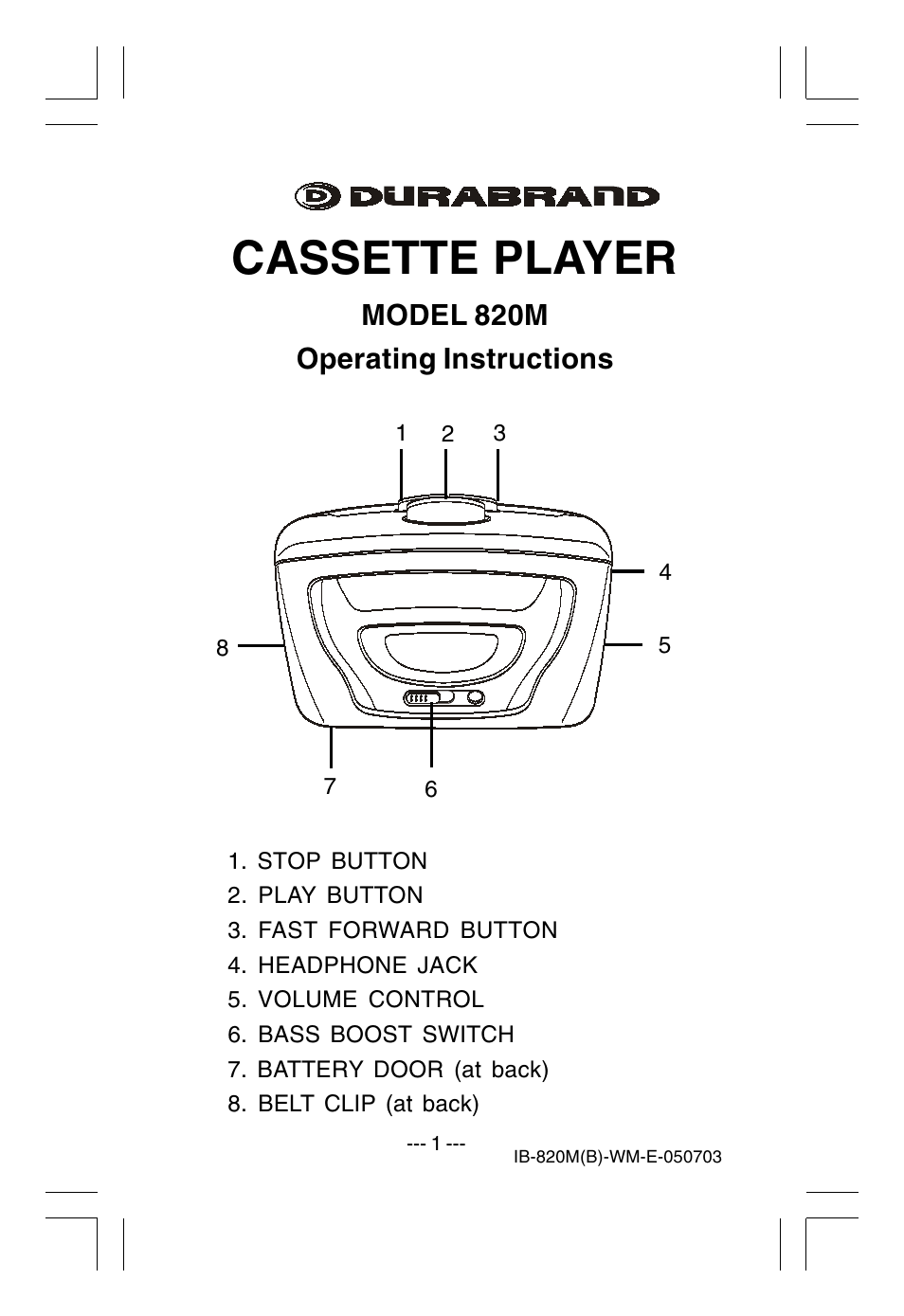 Lenoxx Electronics 820M User Manual | 4 pages